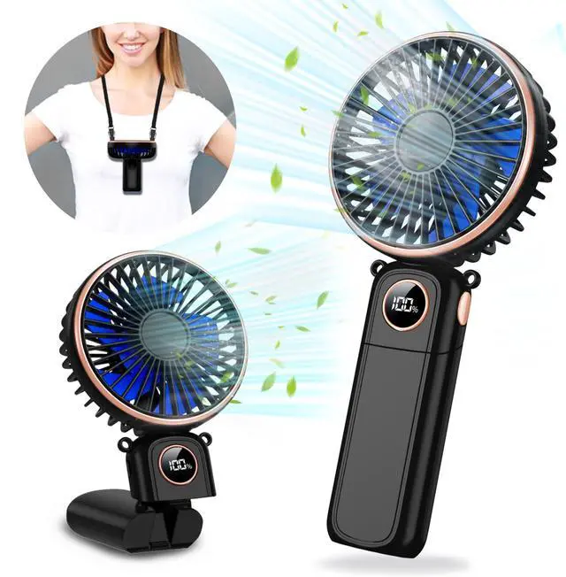 Main image of Portable Handheld Fan 5200mAh USB Rechargeable, 180° Foldable Electric Personal Small Mini Hand Held Fan, Max 22 HRS Working, 6 Speeds Level, LED Display, Battery Powered for Travel, Outdoor, Makeup