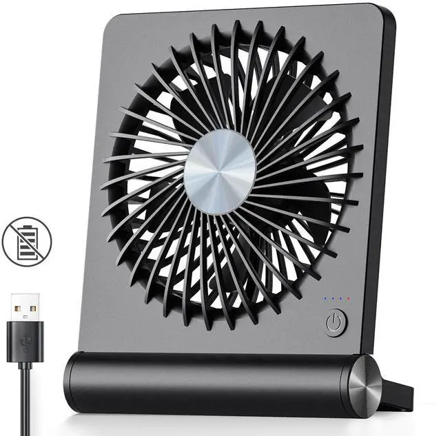 Main image of Koonie USB Fan, Strong Wind Ultra Quiet Small Desk Fan 220° Tilt Folding 3 Speeds Adjustable USB-C Corded Powered Personal Fan for Home Office Desktop Black
