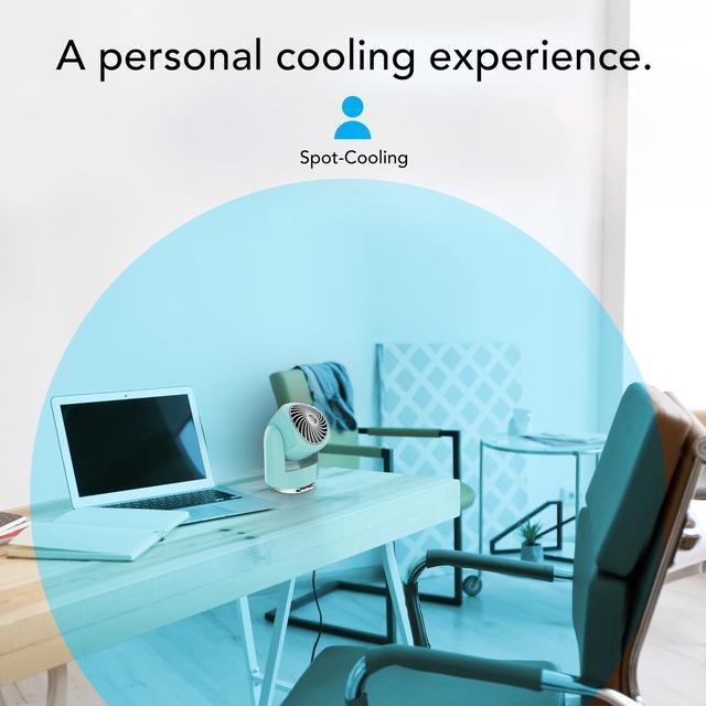 Alt view image 6 of 7 - Vornado Flippi V6 Compact Air Circulator Fan, Quiet Portable Travel Fan for Desk or Bedroom, Adjustable Head, 2 Speeds, Bliss Blue
