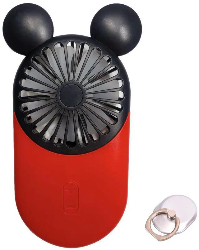 Main image of DecoLife Cute Personal Mini Fan, Handheld & Portable USB Rechargeable Fan with Beautiful LED Light, 3 Adjustable Speeds, Portable Holder, Perfect for Indoor Or Outdoor Activities, Cute Mouse