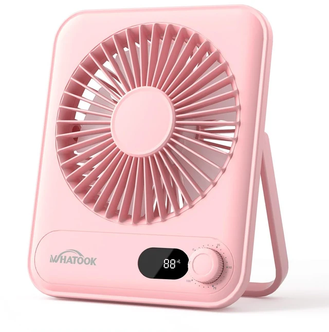 Main image of Small Desk Fan Personal Fans: 5000mah 25 Hours Battery Office Quiet Mini Desktop Fan Portable Rechargeable Travel Essentials (Pink, 2000 mAh)