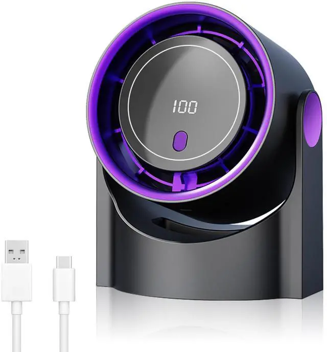 Main image of Desk Fan, Rechargeable Portable Fan With 90 ° Rotate Head, LED Digital Power display&5-Speed Wind Adjustment Function, Ultra Quiet Small Fan For Home, Kitchen,Travel, Camping, Bedroom, Office(Base)