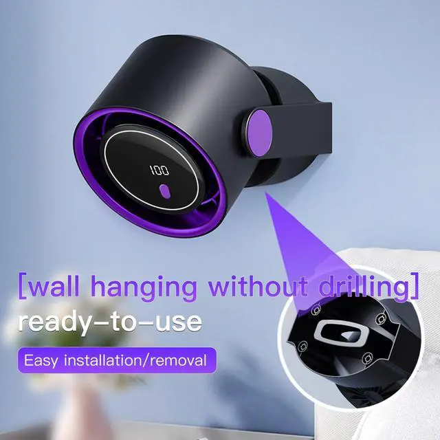 Alt view image 3 of 7 - Desk Fan, Rechargeable Portable Fan With 90 ° Rotate Head, LED Digital Power display&5-Speed Wind Adjustment Function, Ultra Quiet Small Fan For Home, Kitchen,Travel, Camping, Bedroom, Office(Base)