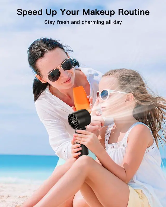 Alt view image 6 of 7 - coldSky Portable Handheld Turbo Fan,5 Speeds High Speed Personal Fan With Digital Display,4000mAh Rechargeable Small Fans Max 12Hrs Cooling Fans For Outdoor, Travel Essentials