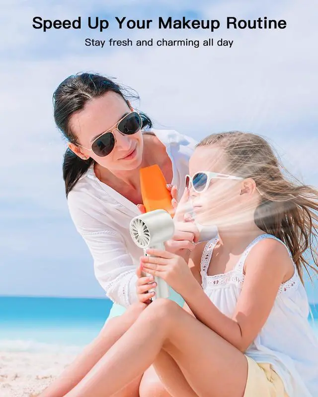 Alt view image 6 of 7 - coldSky Portable Handheld Turbo Fan,5 Speeds High Speed Personal Fan With Digital Display,4000mAh Rechargeable Small Fans Max 12Hrs Cooling Fans For Outdoor, Travel Essentials