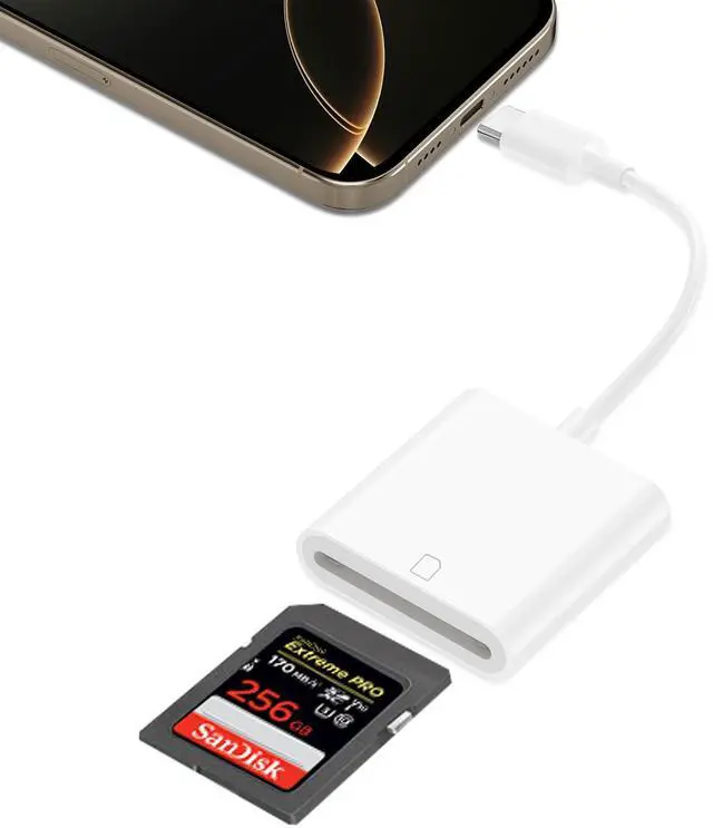 Main image of [MFi Certified] USB C to SD Card Reader for iPhone 16 15,Type C Camera Adapter Trail Viewer to SD Memory Card Reader Adapter for iPhone 16/16Plus 15Pro iPad,MacBook, Android Samsung,Plug and Play