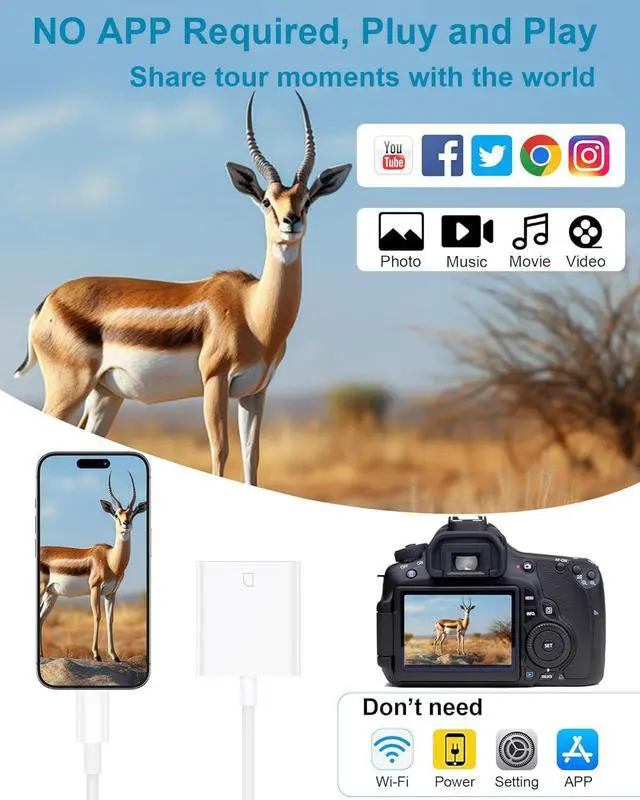 Alt view image 5 of 7 - [MFi Certified] USB C to SD Card Reader for iPhone 16 15,Type C Camera Adapter Trail Viewer to SD Memory Card Reader Adapter for iPhone 16/16Plus 15Pro iPad,MacBook, Android Samsung,Plug and Play