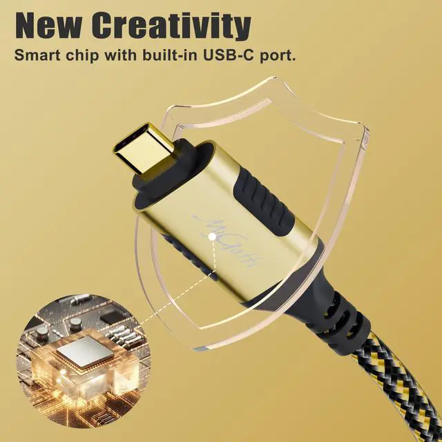 Alt view image 6 of 7 - USB C to Ethernet Cable 6 FT, USB 3.0 Type-C to RJ45 Cord, FTP, 1Gbps Shielded Internet LAN Network Cable, Thunderbolt 3/4 Compatible with MacBook Pro, iPhone 16/15 Series, iPad Pro, Dell XPS, More