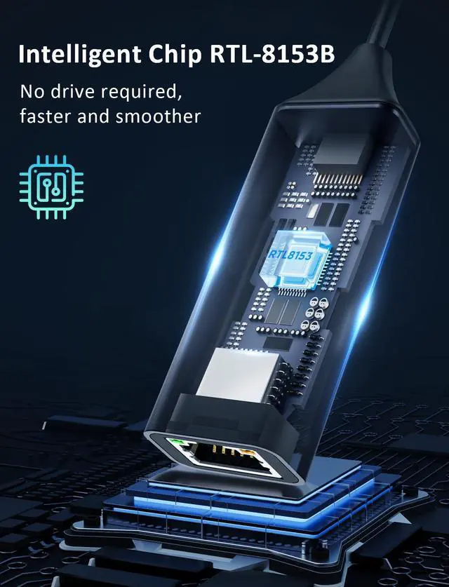 Alt view image 4 of 7 - VIOY USB C to Ethernet Adapter, 1Gbps RJ45 to USB C Network Adapter, Portable Type C to Ethernet Dongle Compatible for Thunderbolt 4/3, MacBook Pro/Air, iPhone 16/15 Pro/Max, iPad, XPS