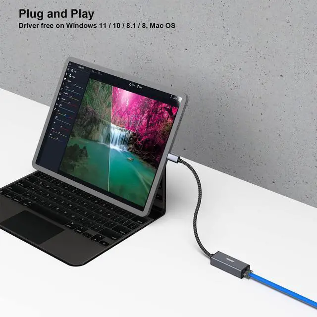 Alt view image 5 of 7 - BENFEI USB-C to Ethernet Adapter, USB Type-C (Thunderbolt 3/4) to RJ45 Gigabit Ethernet LAN Network Adapter Compatible with iPhone 15 Pro/Max, MacBook Pro/Air 2023, iPad Pro,iMac, S23, XPS 17 and More