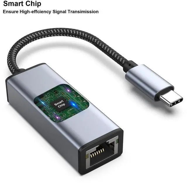 Alt view image 7 of 7 - BENFEI USB-C to Ethernet Adapter, USB Type-C (Thunderbolt 3/4) to RJ45 Gigabit Ethernet LAN Network Adapter Compatible with iPhone 15 Pro/Max, MacBook Pro/Air 2023, iPad Pro,iMac, S23, XPS 17 and More
