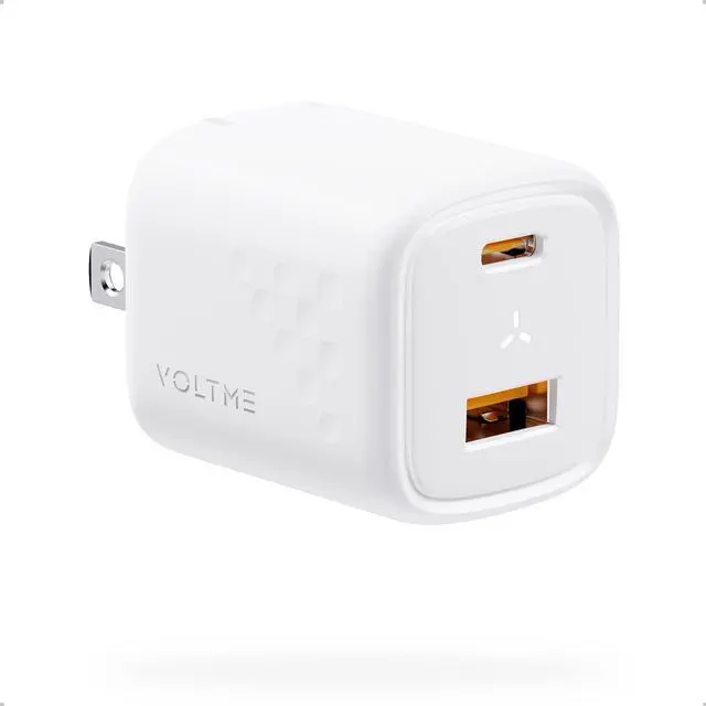 Main image of VOLTME USB C Charger, 30W GaN III USB Wall Charger, 2 Port Compact Charging Block with Foldable Plug for iPhone 14 13 12 11 Pro Max Mini, Galaxy, Note, iPad Pro, Pixel