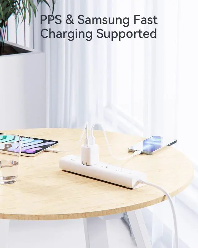 Alt view image 3 of 6 - VOLTME USB C Charger, 30W GaN III USB Wall Charger, 2 Port Compact Charging Block with Foldable Plug for iPhone 14 13 12 11 Pro Max Mini, Galaxy, Note, iPad Pro, Pixel