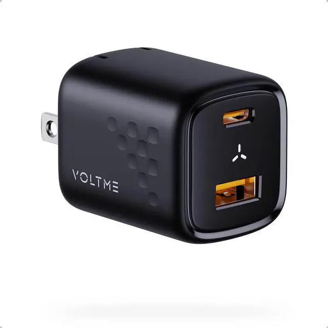 Main image of VOLTME USB C Charger, 30W GaNCharger, Dual Port Compact Fast Wall Charger with Foldable Plug for iPhone 14 13 12 11 Pro Max, Galaxy, Note, iPad Pro, Pixel