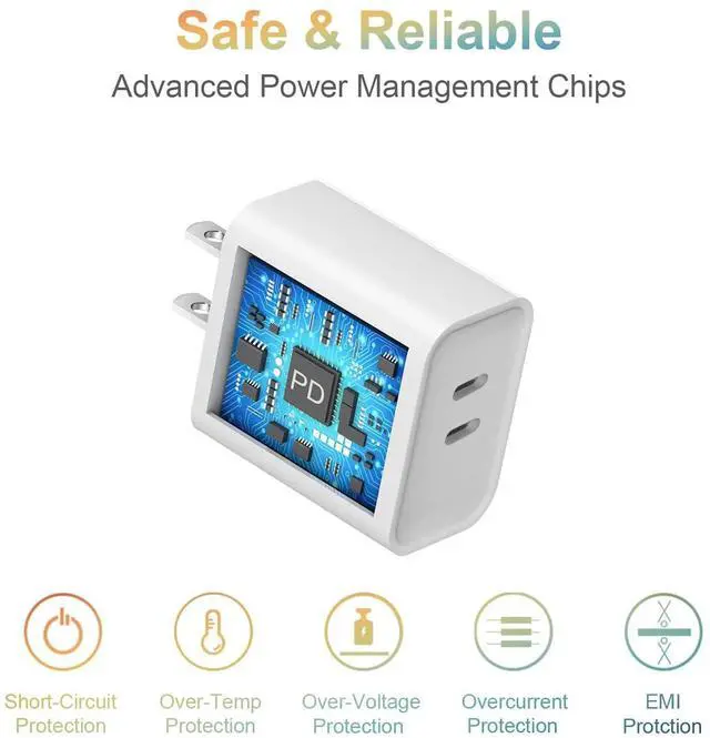 Alt view image 6 of 7 - KEHIPI USB c Charger Block,Dual c Wall Block with c to c Cable,Type c Adapter, usbc Cube for iPhone 17/Pro/Pro Max/17 Air/iPhone 16/15 Pro Max/Plus/Xs Max/XR/X,iPad Pro