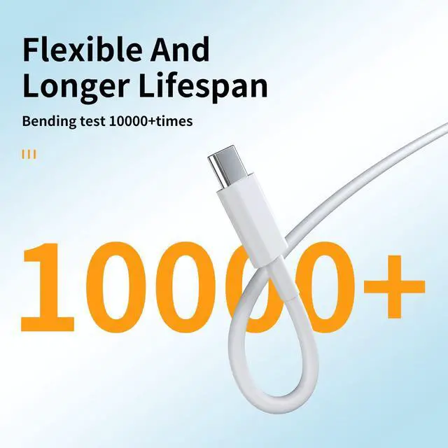 Alt view image 5 of 7 - Hrbzo USB C Cable (5-Pack 3.3+3.3+3.3+6+6ft), USB A to USB C Fast Charging Cord Compatible with Galaxy S10 S9 S8, Power Bank, and Other Type c Devices-White