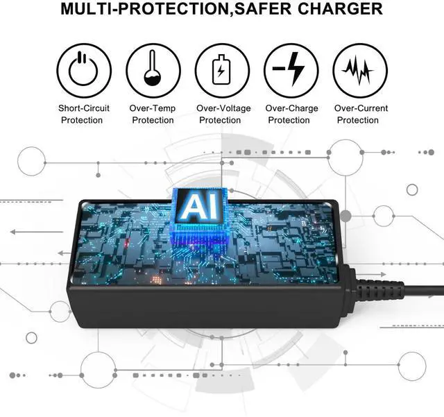 Alt view image 6 of 7 - Universal 45W Type C USB C Chromebook Charger Laptop Replacement for HP 14 14A 11 11A G9 6 7 8 EE X360 14-ca051wm 14-ca052wm,Lenovo Acer Samsung Google Asus Dell Chromebook Charger, Power Cord Adapter