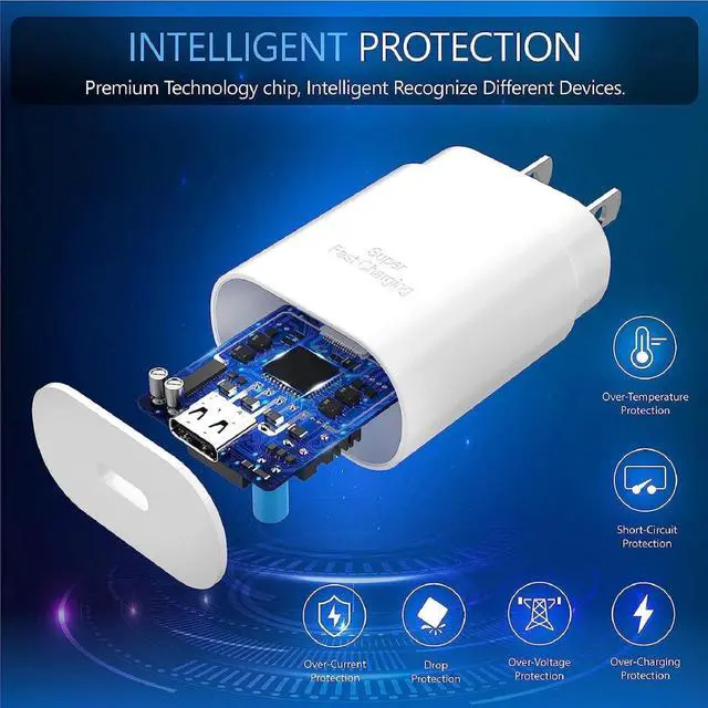 Alt view image 4 of 7 - A15 A16 A55 A25 S23 S24 S25 Samsung Fast Charging Type C Charger 25W USB C Charger Samsung Fast Charger Compatible with Galaxy S25/S24/S23/S22/S21/S20/Ultra/Plus/FE,Note 20/10,Z Fold/Z Flip/Galaxy Tab