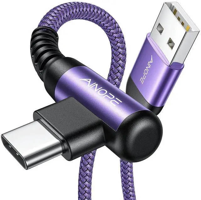 Main image of AINOPE USB C Charger Cable, 3.1A Type C Charger Cable Fast Charging, [2 Pack, 2M] Right Angle USB c Fast Charger Cable Compatible with Samsung Charger Type c, Huawei, Google Pixel, Sony Xperia, LG