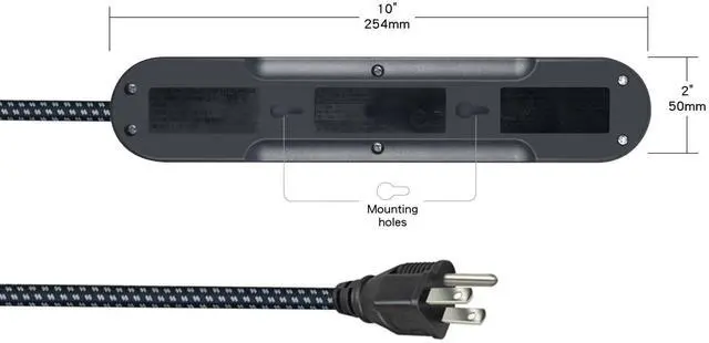 Alt view image 5 of 6 - OSKOS Surge Protector Power Strip, 4 Outlets, Two USB 2.4A Ports (1A+1C), 6FT Extension Cord, 500 Joules, 15A/1800W,Wall Mountable, UL Listed