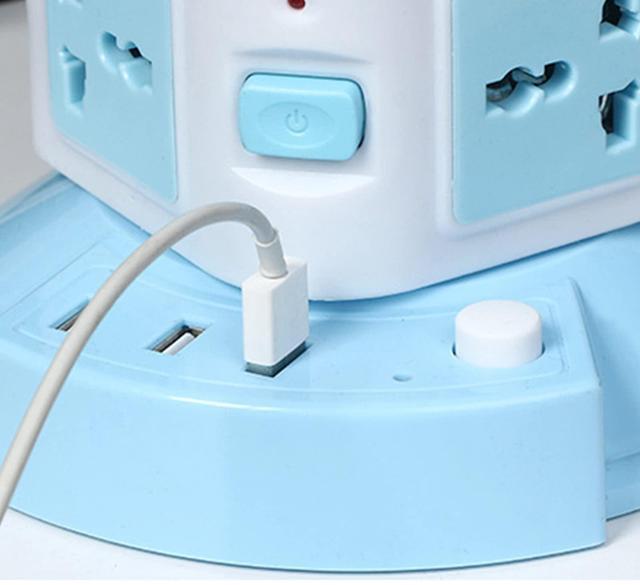 Alt view image 4 of 7 - Tower Surge Protector Power Strip Multi Plug Outlet with 3 USB Ports & 8 Universal Socket Plugs, 6.6 Feet Extension Cord, Multiple Outlets USB Outlet, Cruise Dorm Room Essentials Cool Stuff