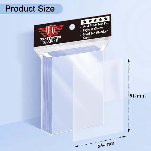 Alt view image 2 of 6 - 500 Counts Card Sleeves for Trading Cards, Soft Penny Card Sleeves Clear Plastic Card Protectors Fit for Baseball Card, Sports Cards, MTG Game Card Standard Cards