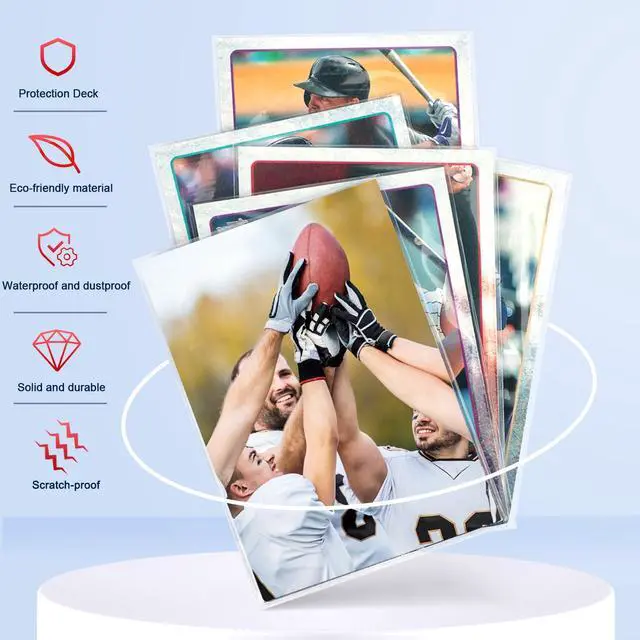 Alt view image 3 of 6 - 500 Counts Card Sleeves for Trading Cards, Soft Penny Card Sleeves Clear Plastic Card Protectors Fit for Baseball Card, Sports Cards, MTG Game Card Standard Cards