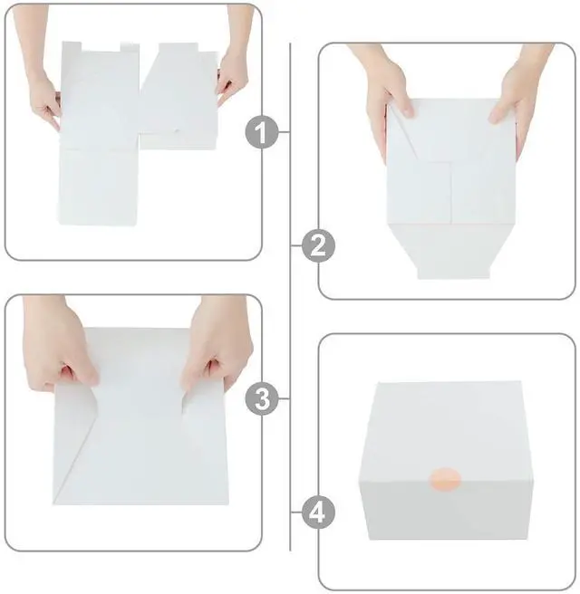 Alt view image 4 of 6 - YUEFANBOX White Gift Boxes for Presents with Lids, 12 Pack 8x8x4 Inch, 80ft Twine, Stickers & Tape - Easy Assemble for Bridesmaid Proposal, Wedding, Party Favors