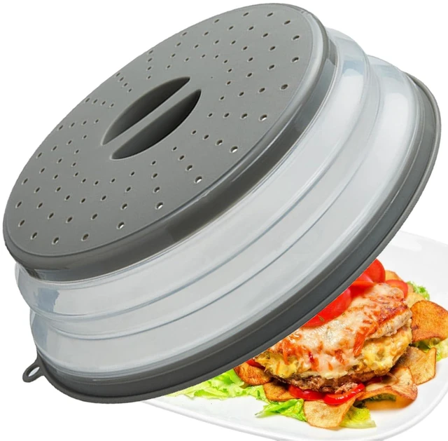 Main image of Microwave Splatter Cover Vented for Food, Splatter Guard & Colander Kitchen Gadget for Fruit Vegetables Microwave Plate Cover with Hook Hole,Dishwasher-Safe,BPA-Free Silicone & Plastic (1 Pack)