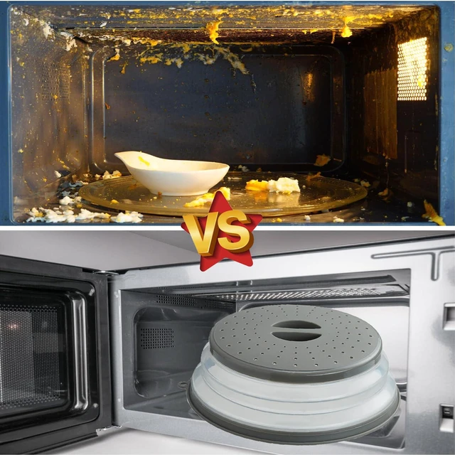 Alt view image 3 of 6 - Microwave Splatter Cover Vented for Food, Splatter Guard & Colander Kitchen Gadget for Fruit Vegetables Microwave Plate Cover with Hook Hole,Dishwasher-Safe,BPA-Free Silicone & Plastic (1 Pack)