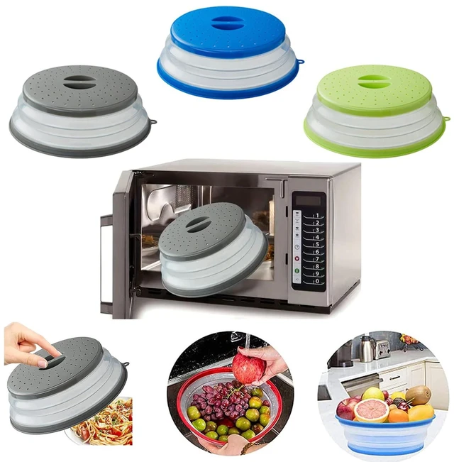 Alt view image 5 of 6 - Microwave Splatter Cover Vented for Food, Splatter Guard & Colander Kitchen Gadget for Fruit Vegetables Microwave Plate Cover with Hook Hole,Dishwasher-Safe,BPA-Free Silicone & Plastic (1 Pack)