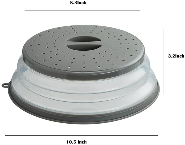 Alt view image 6 of 6 - Microwave Splatter Cover Vented for Food, Splatter Guard & Colander Kitchen Gadget for Fruit Vegetables Microwave Plate Cover with Hook Hole,Dishwasher-Safe,BPA-Free Silicone & Plastic (1 Pack)