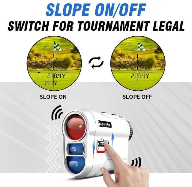 Alt view image 4 of 6 - AquilaPro NKG Golf Rangefinder with Slope, 1000 Yards, Rangefinder Golf, 0.5 Yard Accuracy, 7X Magnification, Flag Lock Vibration, Rechargeable Golf Range Finder
