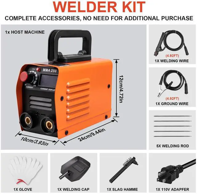 Alt view image 2 of 7 - Siasky Mini Welding Machine, Upgraded Welder Machine 110V, Portable Stick Welder MMA-250A, IGBT Inverter Welder with Hot Start, Arc Force, Anti-Stick