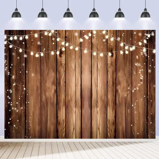Main image of Wood Photo Backdrop for Photoshoot 7x5ft Brown Rustic Wood Photography Backdrops Birthday Newborn Party Wooden Background Decorations Banner Photo Props Polyester Fabric
