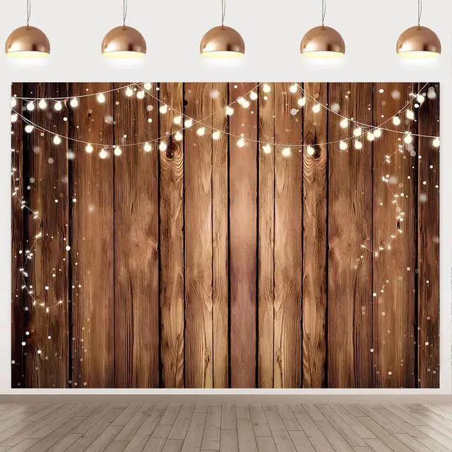 Alt view image 3 of 7 - Wood Photo Backdrop for Photoshoot 7x5ft Brown Rustic Wood Photography Backdrops Birthday Newborn Party Wooden Background Decorations Banner Photo Props Polyester Fabric