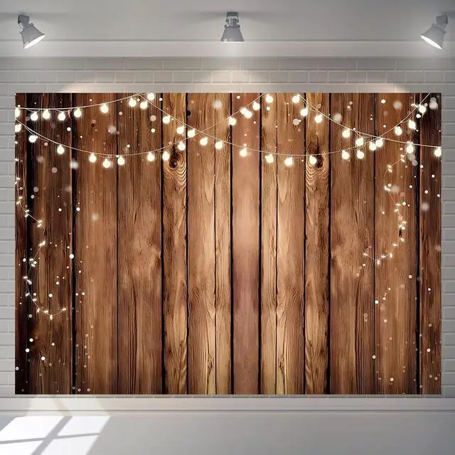 Alt view image 2 of 7 - Wood Photo Backdrop for Photoshoot 7x5ft Brown Rustic Wood Photography Backdrops Birthday Newborn Party Wooden Background Decorations Banner Photo Props Polyester Fabric