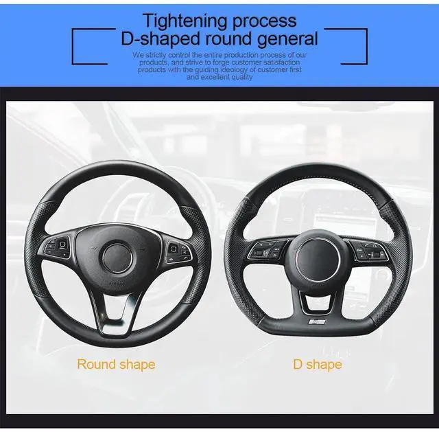 Alt view image 4 of 6 - Bling Soft Leather Steering Wheel Cover, 15 Inch Colorful Rhinestones Auto Elastic Steering Wheel Protector, Sparkly Crystal Diamond for Women Girls, Car Accessories for Most Cars (Black)