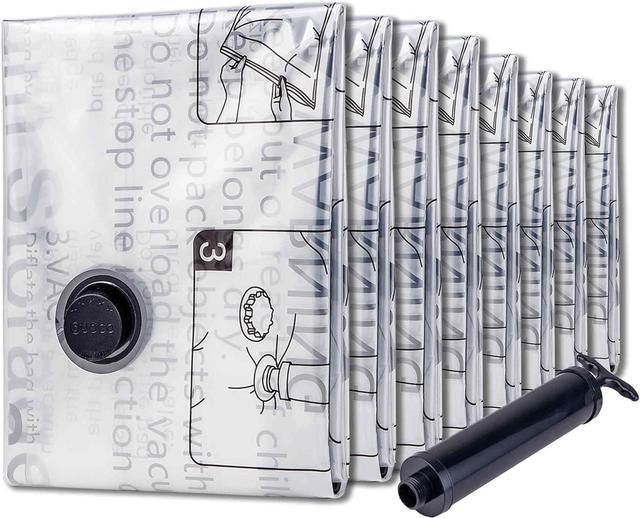 Main image of SUOCO 8 Jumbo Vacuum Storage Bags, Vacuum Seal Bags for Clothing, Travel Space Saver Bags for Luggage Clothes Pillows Comforters Blankets Bedding