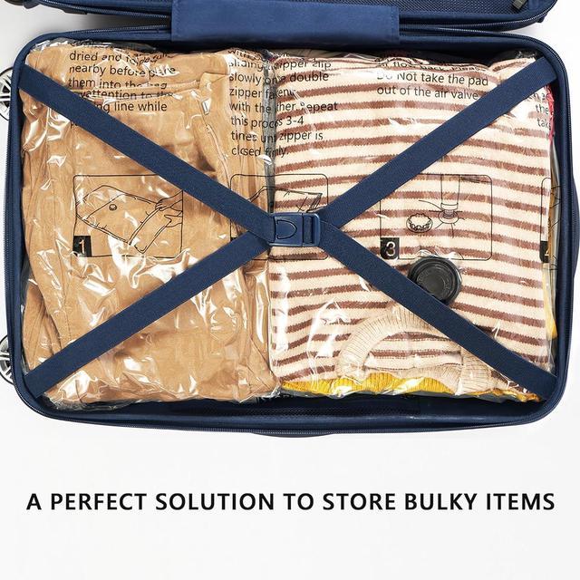 Alt view image 6 of 6 - SUOCO 8 Jumbo Vacuum Storage Bags, Vacuum Seal Bags for Clothing, Travel Space Saver Bags for Luggage Clothes Pillows Comforters Blankets Bedding