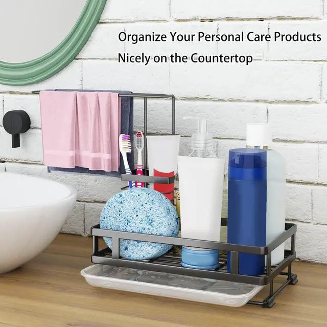 Alt view image 3 of 7 - Godboat Kitchen Sink Organizer - Sponge Holder for Kitchen Sink, Non-Slip Sink Caddy, Dish Soap Brush Storage Rack, 304 Stainless Steel, Gadgets for Rv & Camping, Gifts for Women, Mom, Mothers Day
