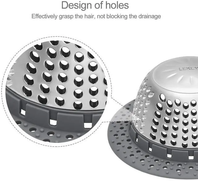 Alt view image 4 of 7 - Drain Hair Catcher/Bathtub Drain Cover/Drain Protector for Pop-Up & Regular Drains(Patented Product)