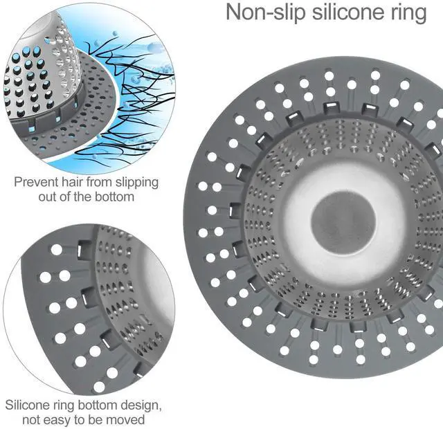 Alt view image 5 of 7 - Drain Hair Catcher/Bathtub Drain Cover/Drain Protector for Pop-Up & Regular Drains(Patented Product)