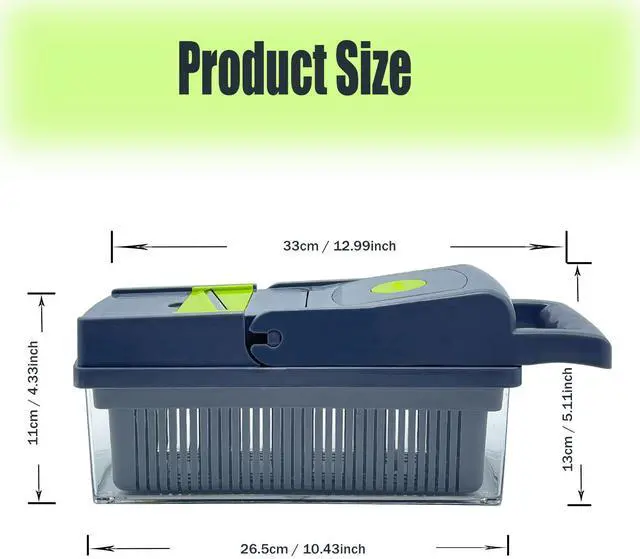 Alt view image 2 of 7 - Vezyturly Vegetable Chopper,Multifunctional 15 in 1 Pro Mandolines Food Slicer,Onion Dicer Potato Cutter with Container 8 Blades(Stainless Steel),Veggie Cutter Gadgets Crushers for Kitchen Use