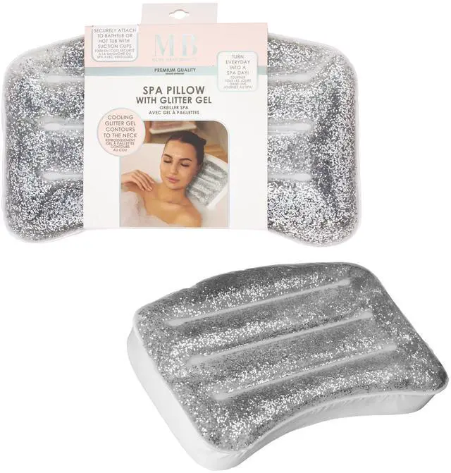 Main image of Spa Pillow with Glitter Gel - 1pc Cooling Spa Pillow for Bathtub and Hot Tub Relaxation | Luxury Bath Products & Spa Accessories for Women