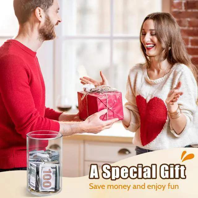Alt view image 7 of 7 - Hicocool Clear Piggy Bank, Acrylic Piggy Bank for Adults Must Break to Open, Unopenable Money Saving Box for Boys Girls Birthday Gift (6" H x 3.54" D)