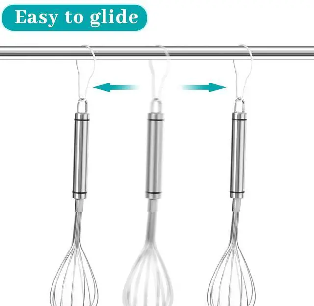 Alt view image 4 of 6 - Queekay Metal Shower Curtain Hooks Hanging Clips Metal Curtain Rings Practical Reusable Shower Hangers for Bathroom Bedroom Kitchen Home Applications(White,60 Pieces)
