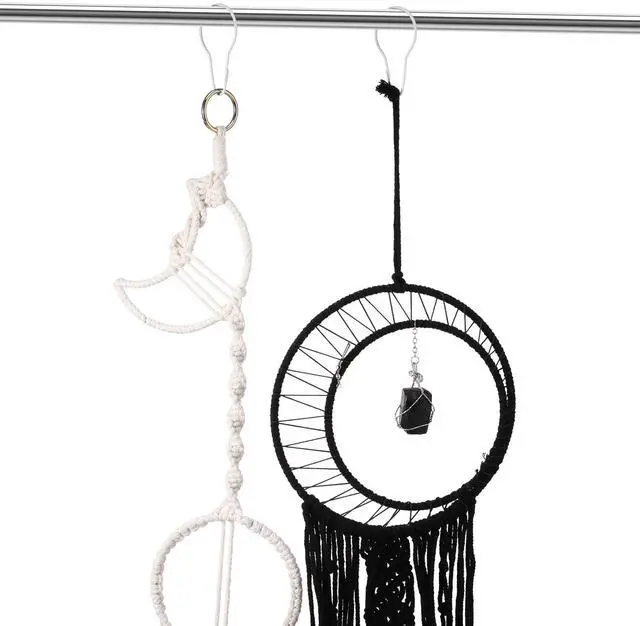 Alt view image 6 of 6 - Queekay Metal Shower Curtain Hooks Hanging Clips Metal Curtain Rings Practical Reusable Shower Hangers for Bathroom Bedroom Kitchen Home Applications(White,60 Pieces)