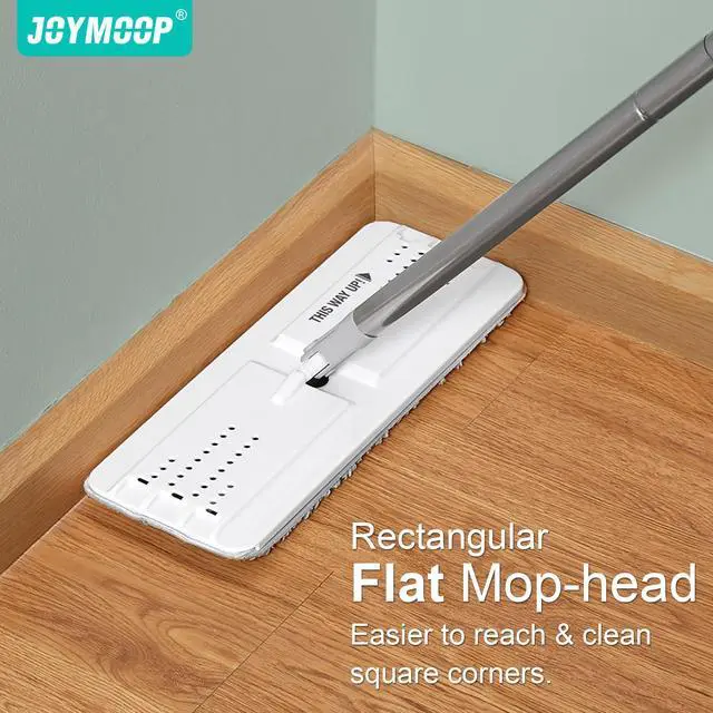 Alt view image 3 of 7 - JOYMOOP Easy Clean and Self-Squeezing Microfiber Flat Mop and Bucket System, Mops for Floor Cleaning and Wall Cleaner, Hardwood, Tile, Laminate, Vinyl Floors, Smooth Walls, and Glass Windows