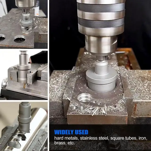 Alt view image 6 of 6 - Carbide Hole Saw Kit for Metal - 16Pcs TCT 5/8"-2-1/4" Inch Heavy Duty Hole Cutter Set, for High Precision Cutting of Stainless Steel, Iron, Copper, Brass